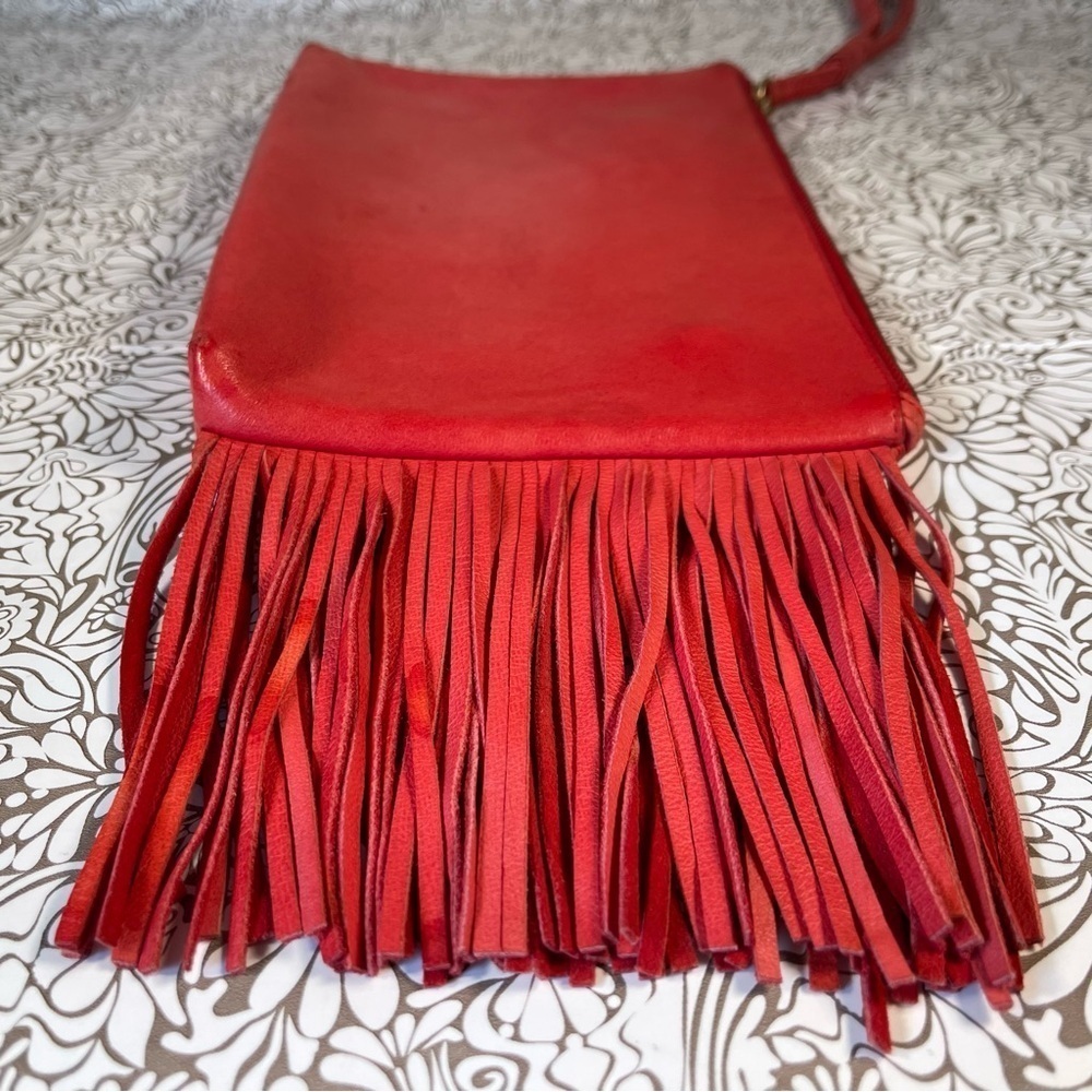 Jacquie Aiche Fringed Leather Clutch | Boho Luxury Statement Bag - Picture 3 of 12